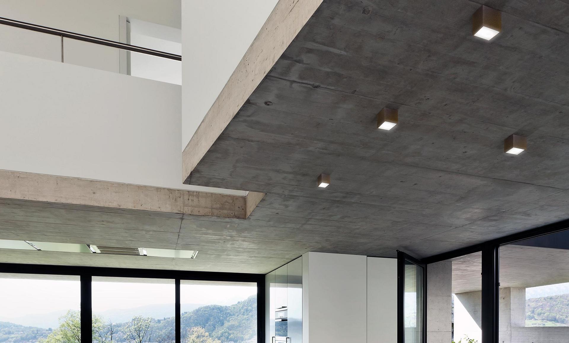 Glass and aluminium wall lamp / ceiling lamp | Three by Panzeri