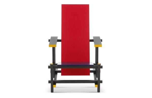 High-back wooden armchair | 635 Red And Blue by Cassina