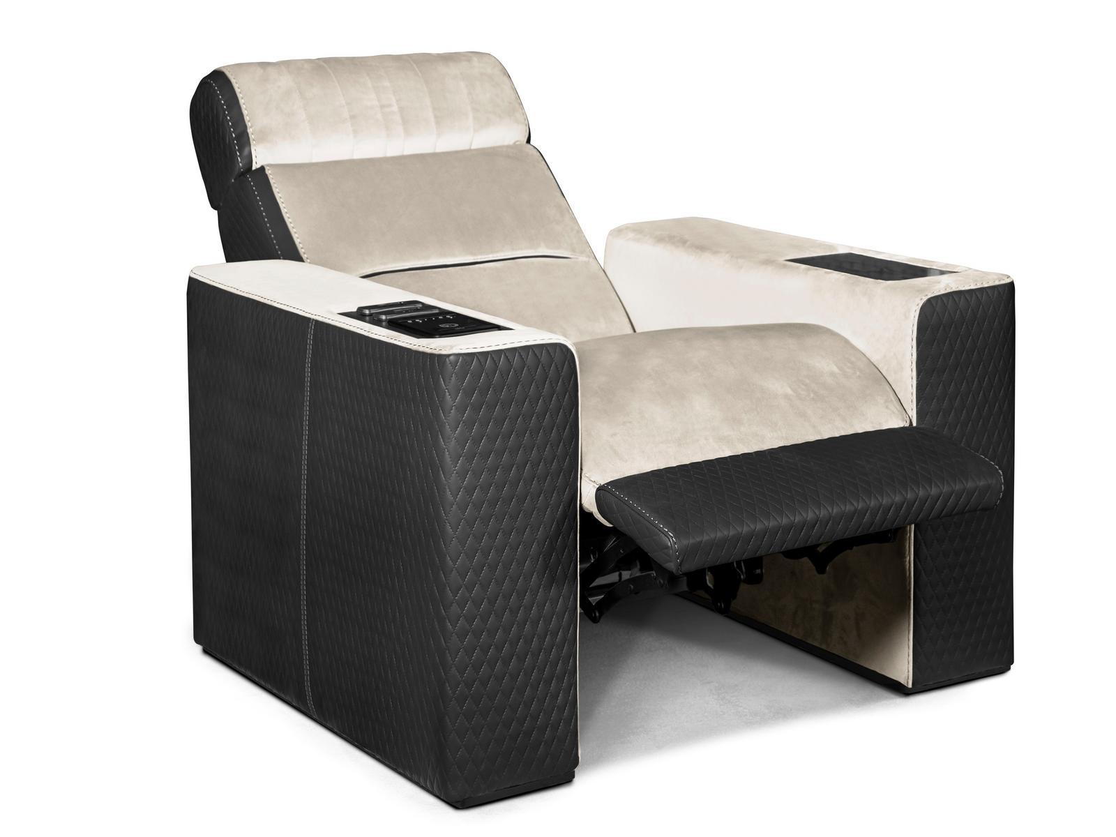 Home Theater velvet and leather armchair | Dustin by Formitalia