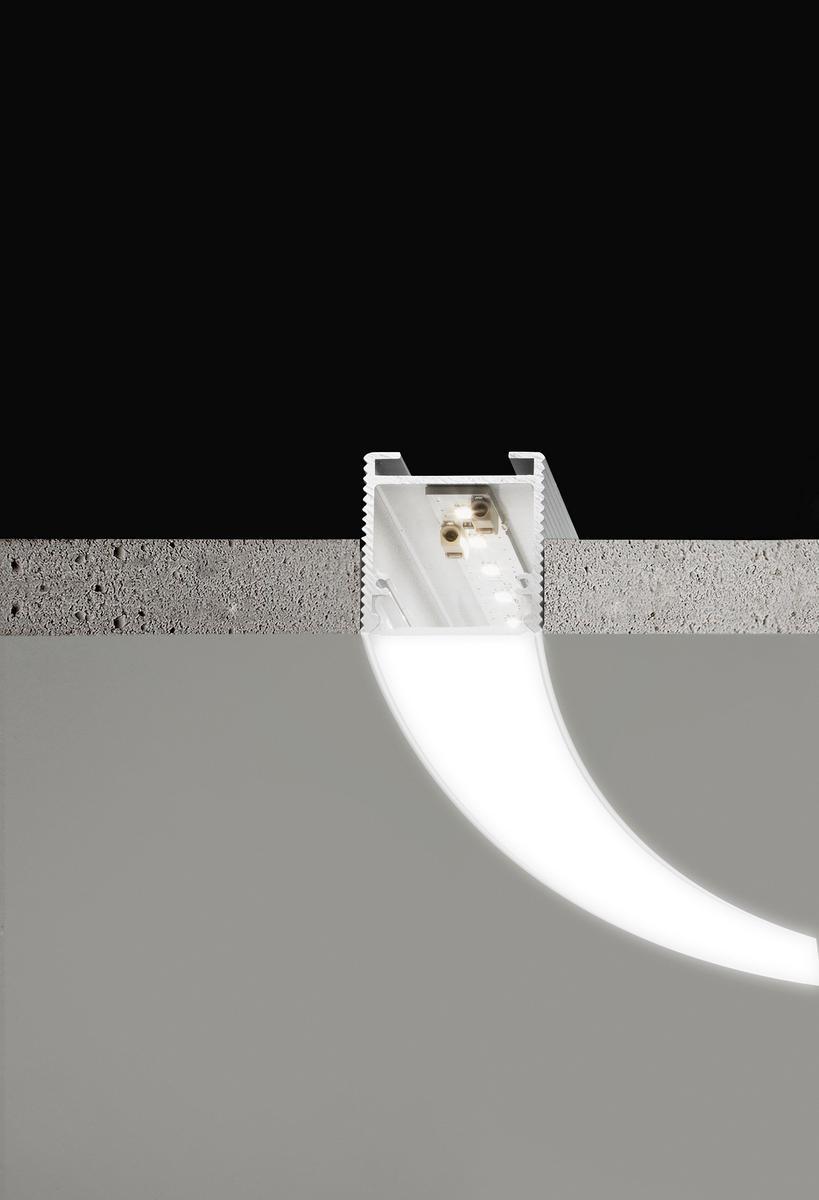 Ceiling mounted extruded aluminium linear lighting profile for LED modules | Brooklyn Round by Panzeri