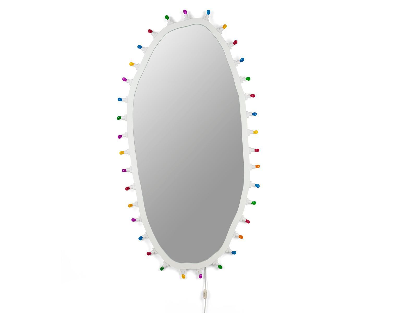 Wall-mounted mirror with integrated lighting | Luminaire Big by Seletti