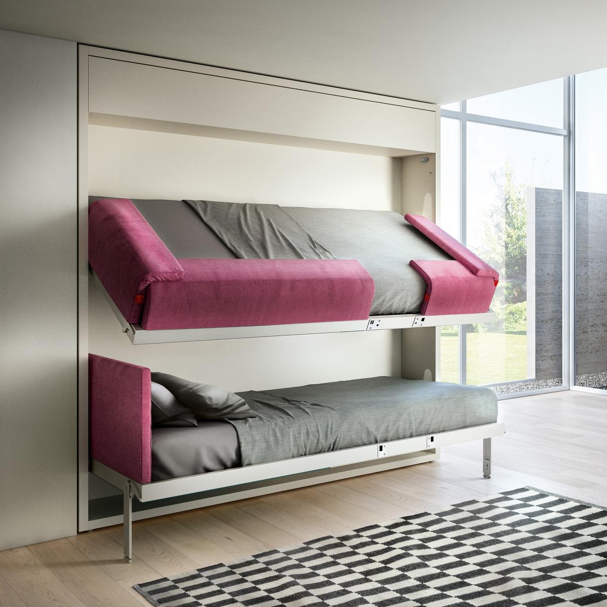 Pull-down melamine-faced chipboard bunk bed | Kali Duo Standrd by CLEI