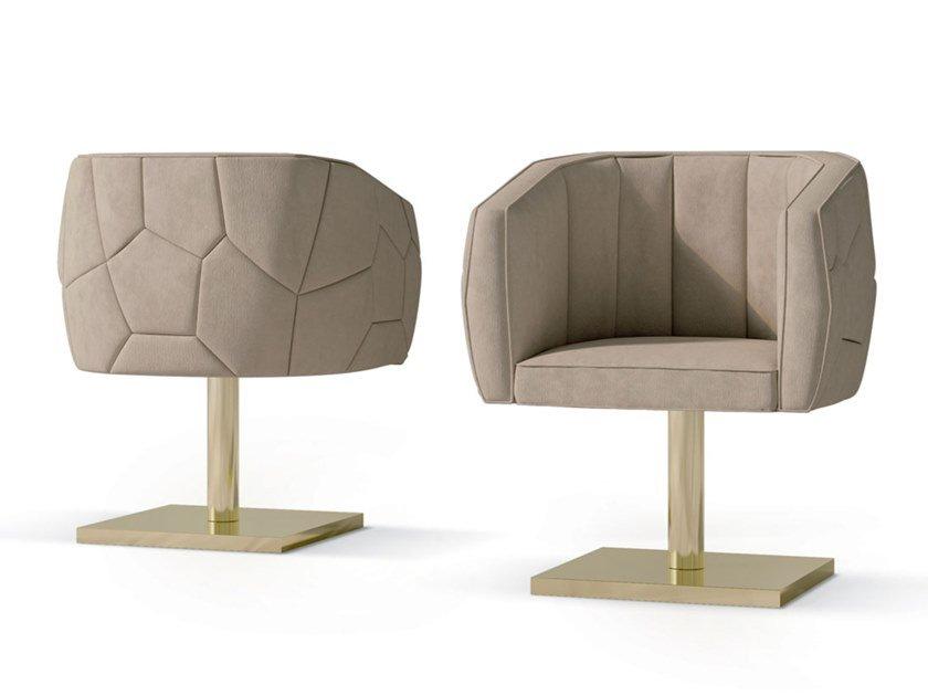 Swivel nabuk easy chair with armrests | 7519 by Carpanese home