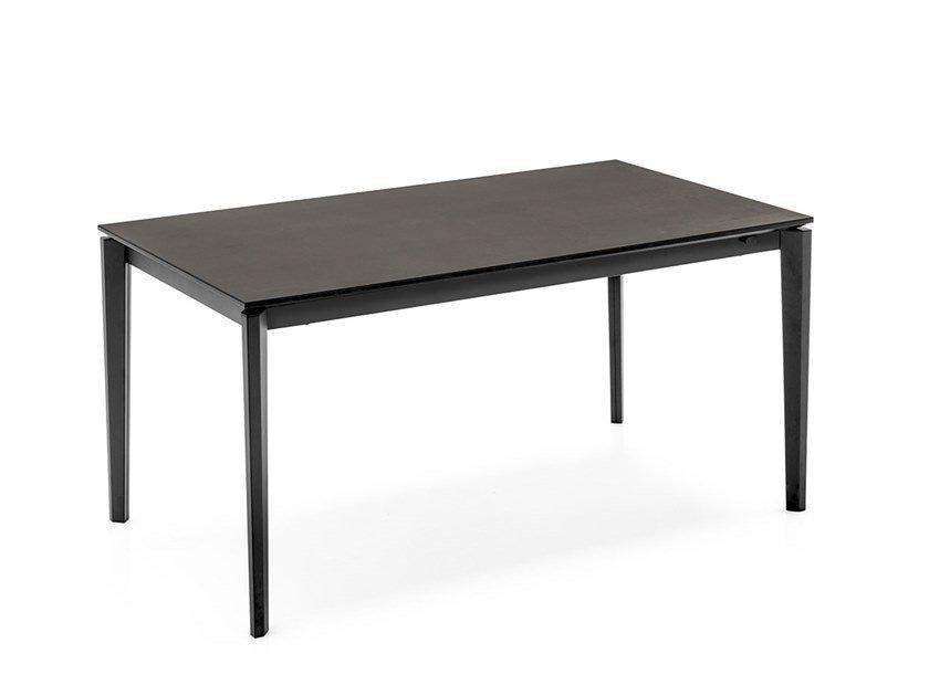 Extending ceramic dining table with metal base | Pentagon Fast by Connubia