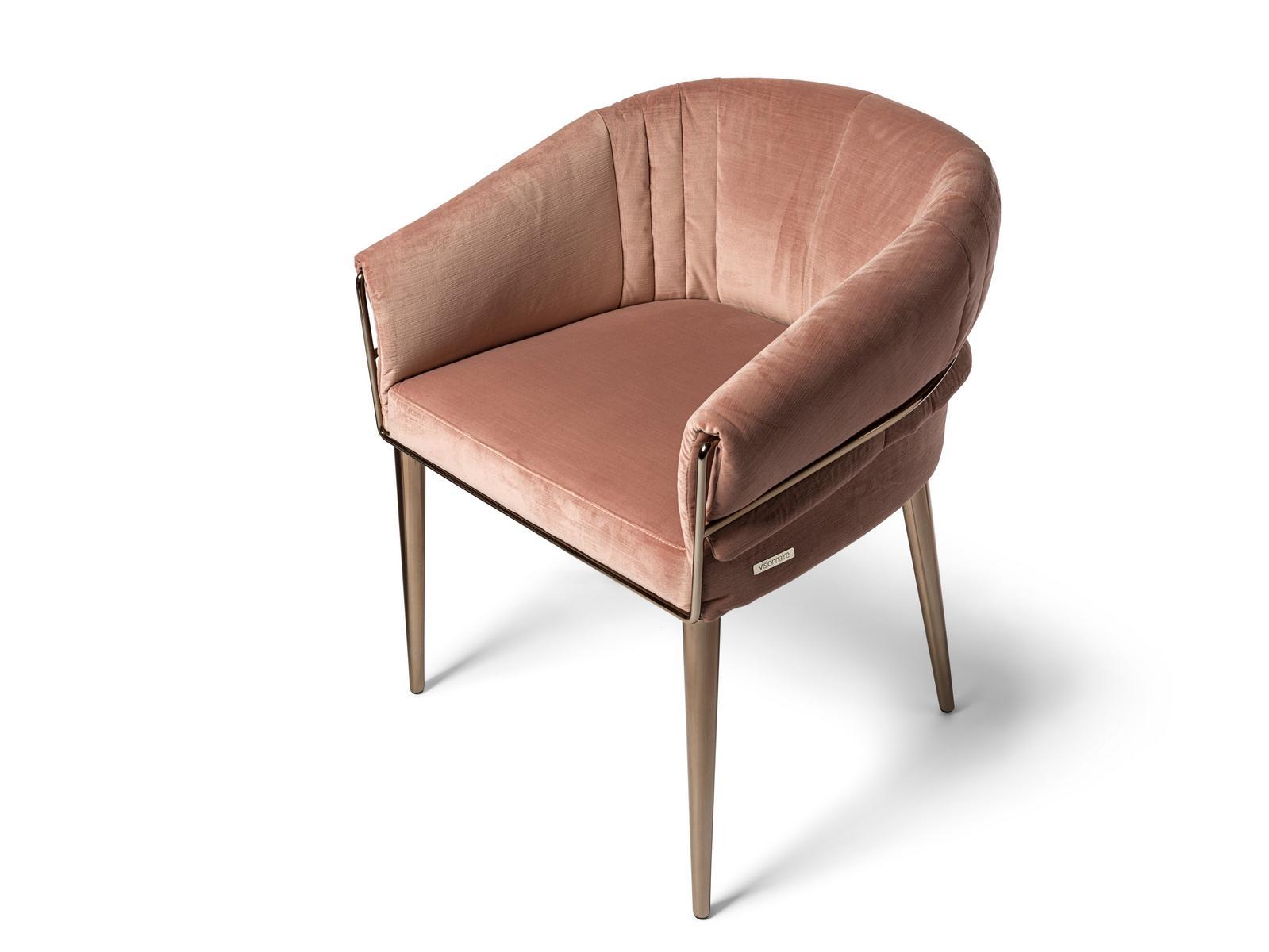 Upholstered fabric easy chair with armrests | Aminta by Visionnair