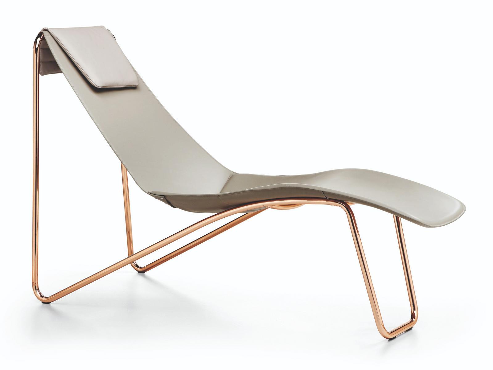 Tanned leather Chaise longue | Apelle Cl by Midj