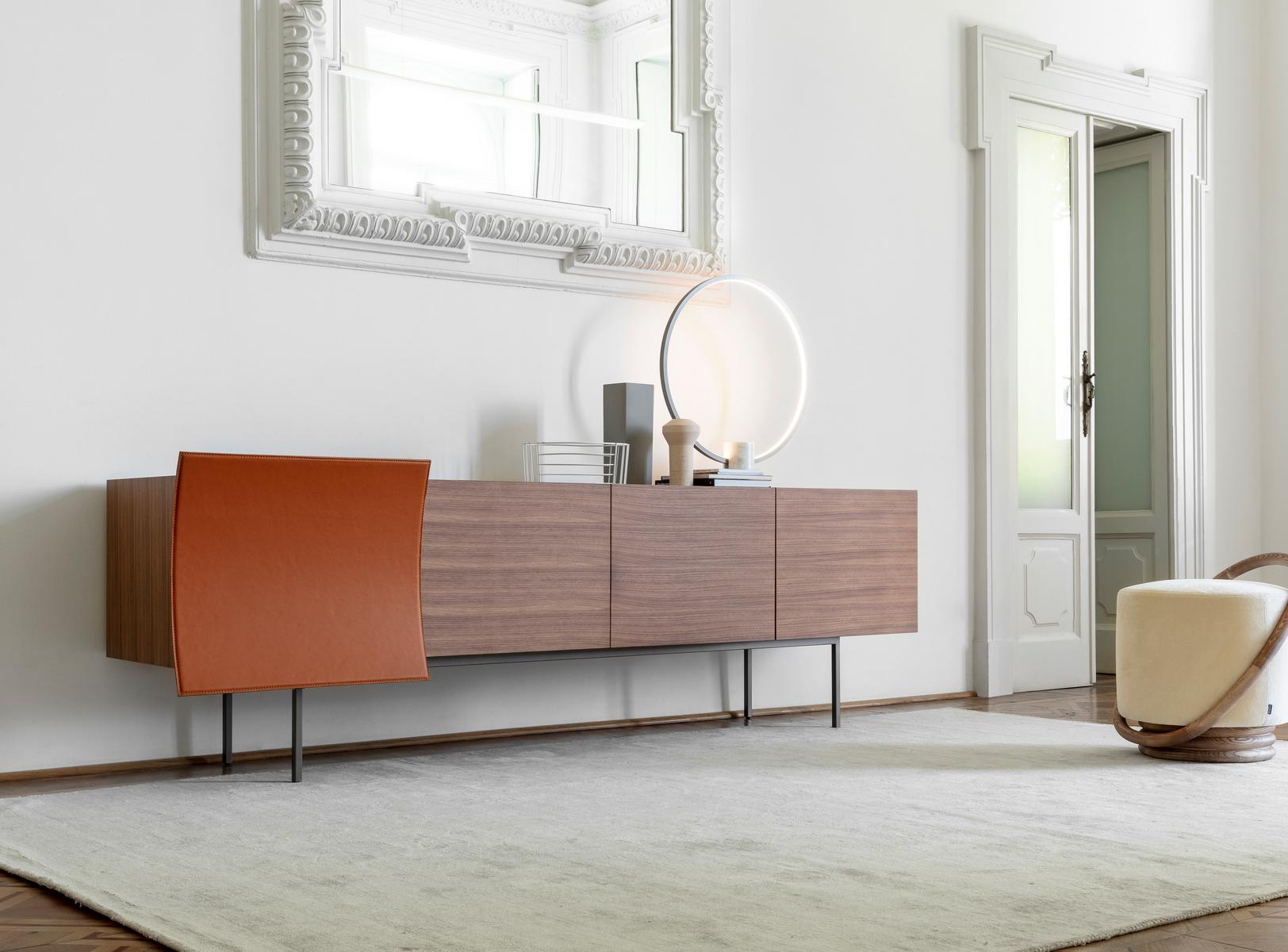 Canaletta walnut sideboard with doors | Bilbao by Porada