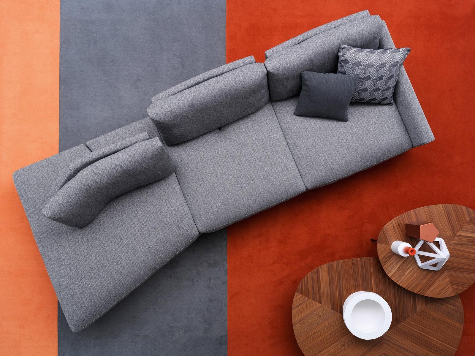 Curved leather sofa | Vega by Alberta Salotti