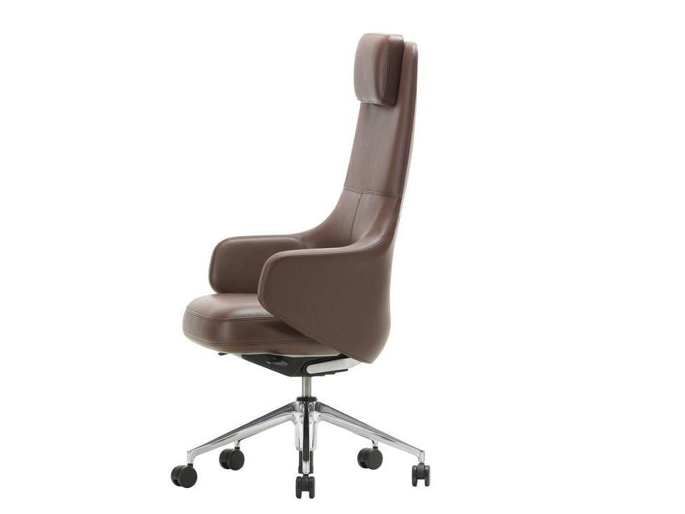 Leather executive chair with headrest | Grand Executive by Vitra