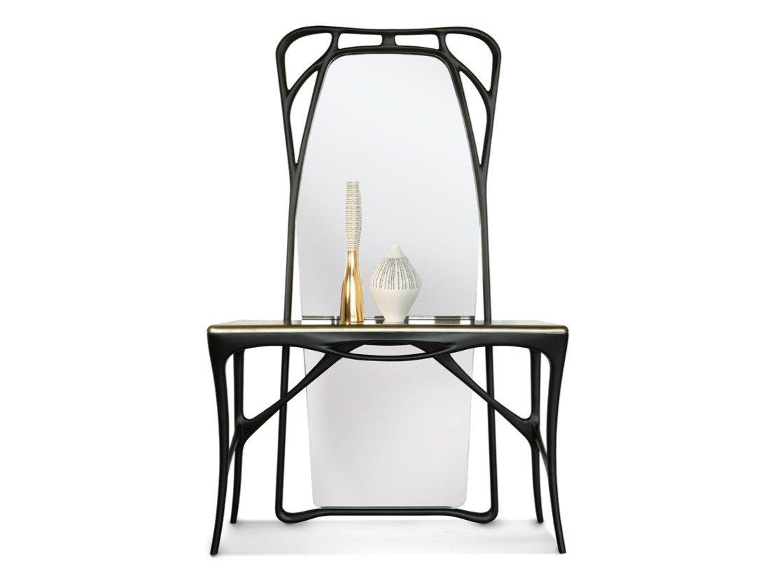 Freestanding rectangular framed ash mirror | Febe by Ezio Bellotti