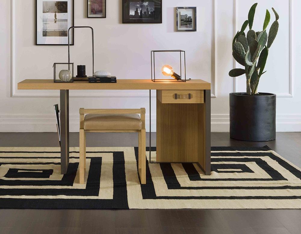 Rectangular wood writing desk with drawers | Kobe by Galimberti Nino