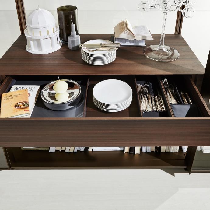 Glass and aluminium display cabinet / wardrobe | Kristal by Molteni