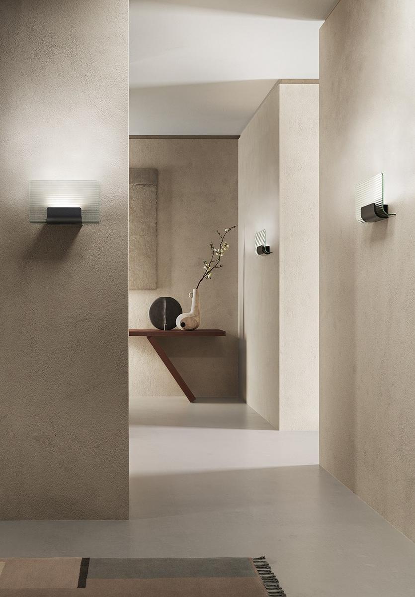 LED glass and aluminium wall light | Nami by Kundalini