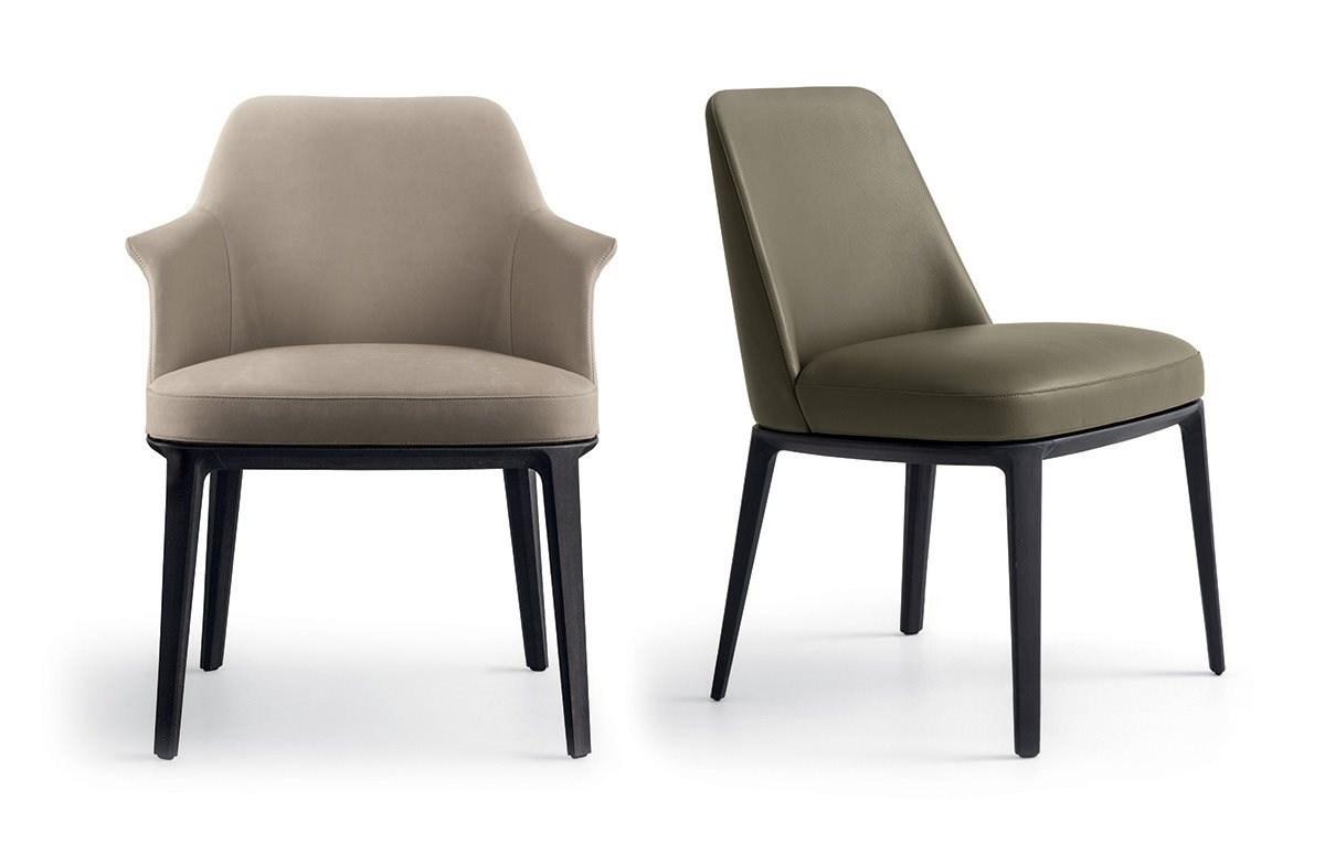 Upholstered chair with armrests | Sophie by Poliform