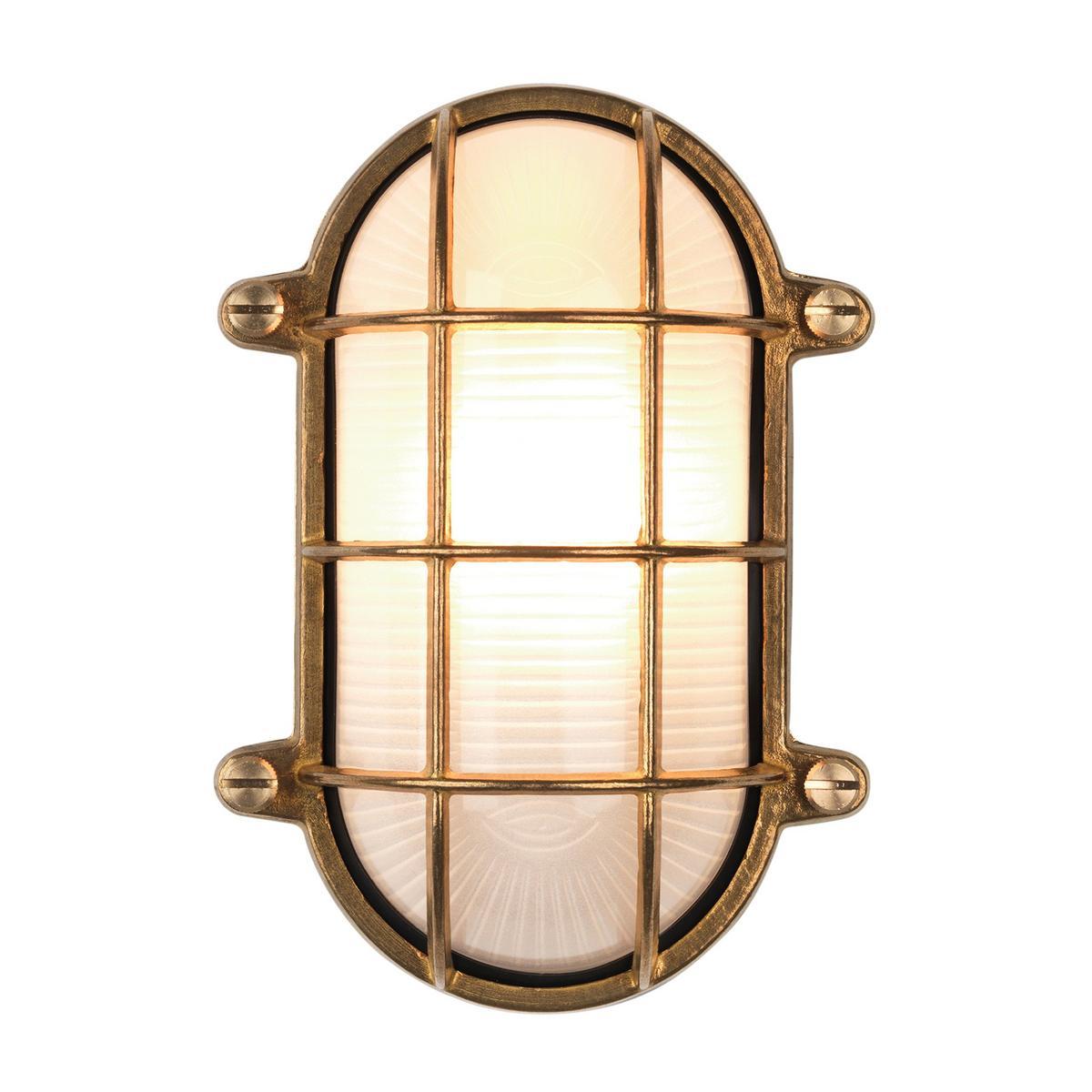 LED outdoor wall lamp in brass and glass | Thurso Oval by Astro lighting