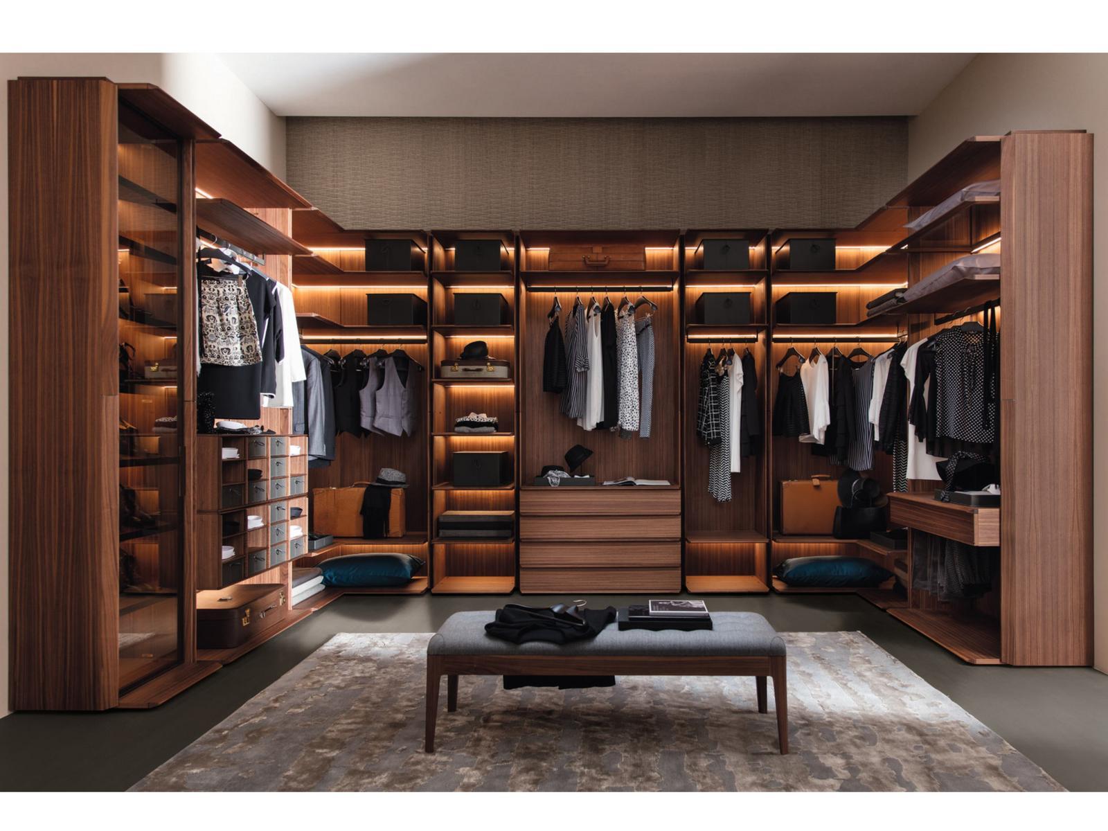 Sectional wooden walk-in wardrobe | My Suite by Porada