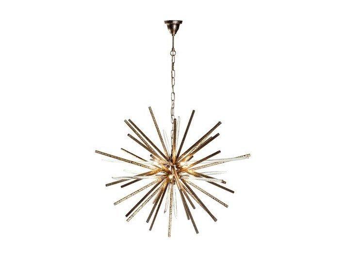 Antique brass pendant lamp with glasses | Spillo 1060/8 by Possoni Illuminazione