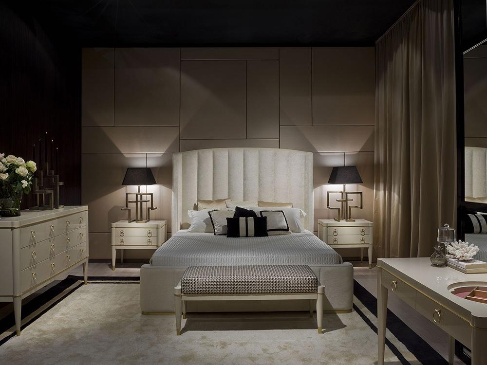 Leather bed with upholstered headboard | Zaffiro by Galimberti Nino