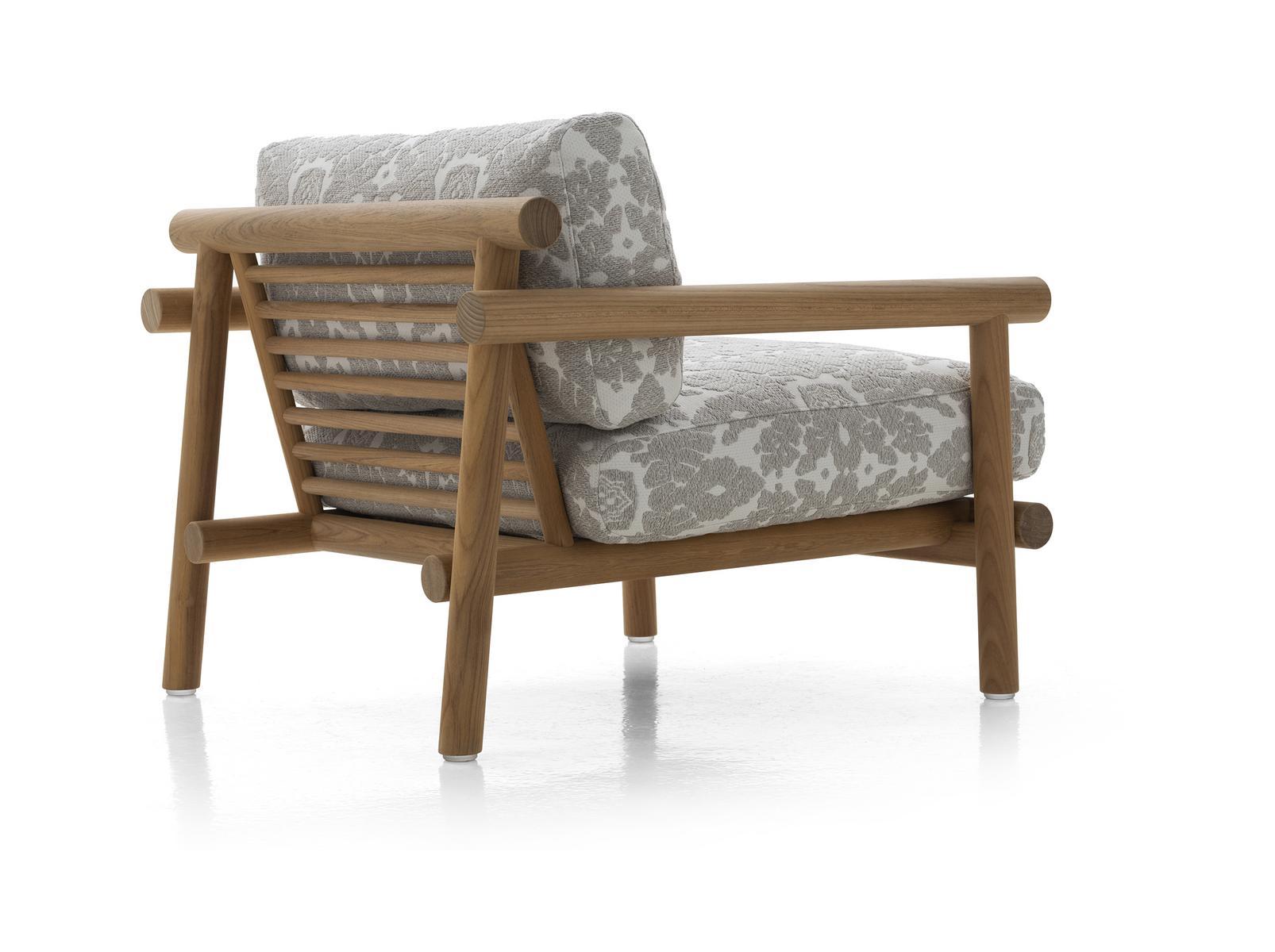 Fabric garden armchair with armrests | Ayana by B&B Italia