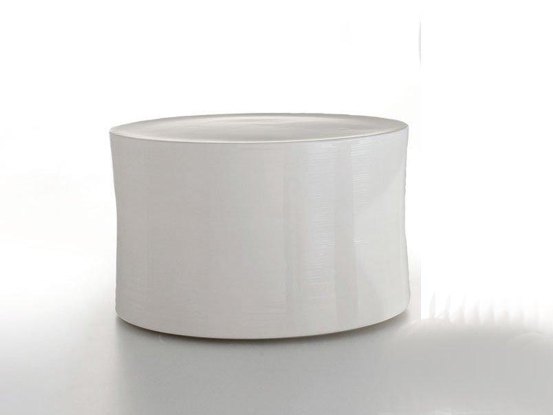 Round ceramic garden side table | White Collection by B&B Italia