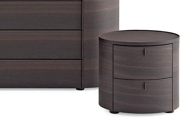 Wood veneer bedside table with drawers | Onda by Poliform