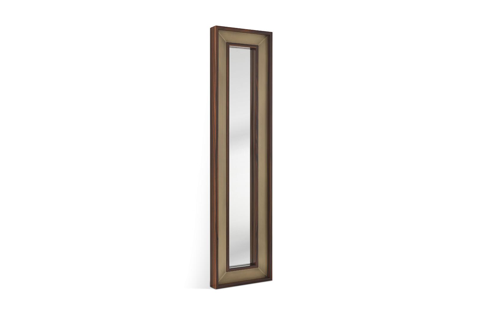 Framed wall-mounted poplar mirror | Edin by Gianfranco Ferre Home