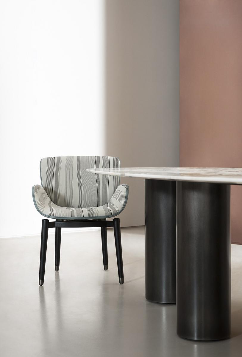 Upholstered nabuk chair with armrests | Jorgen by Baxter