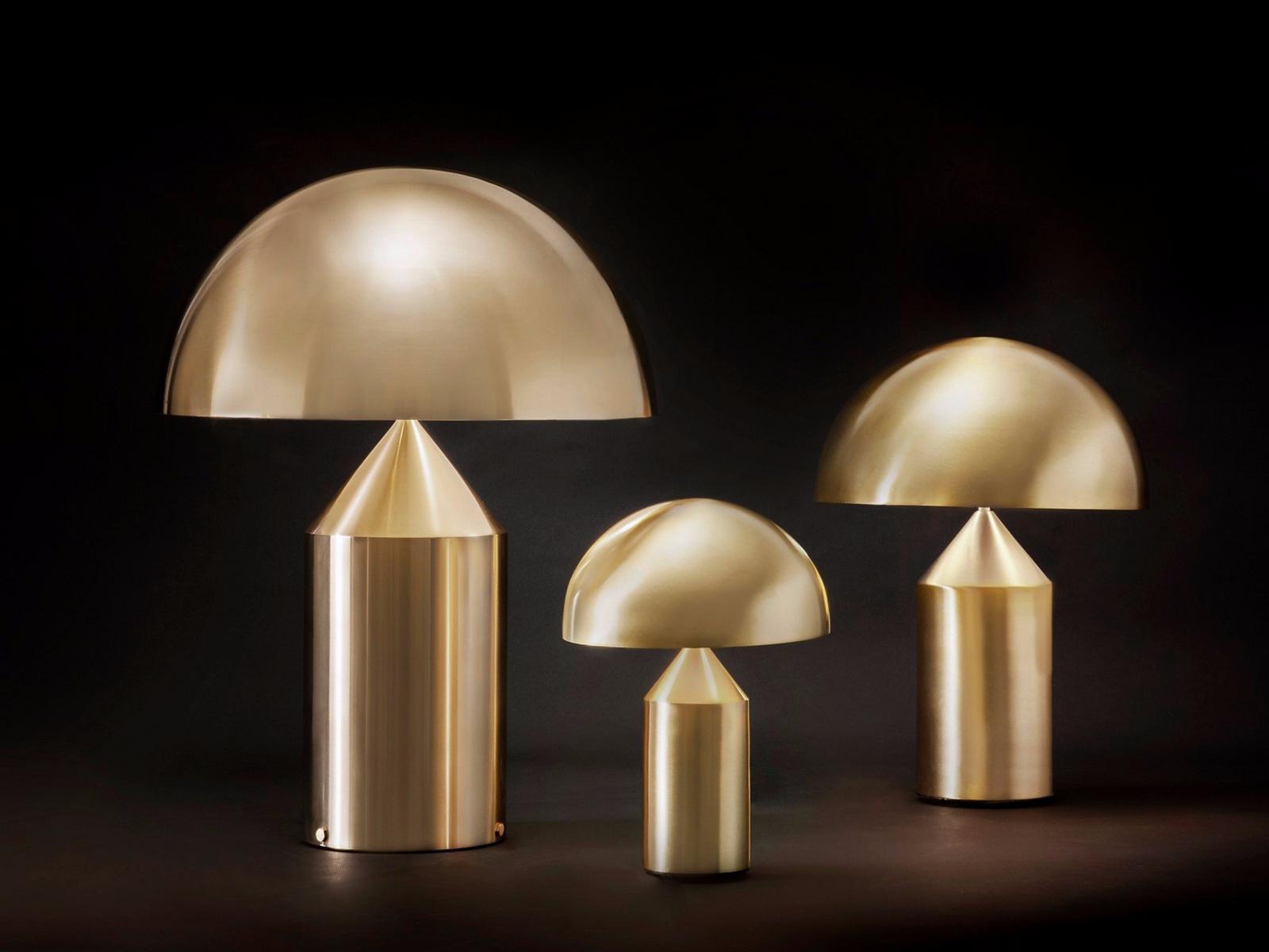 Direct light gold metal table lamp | Atollo Gold by Oluce