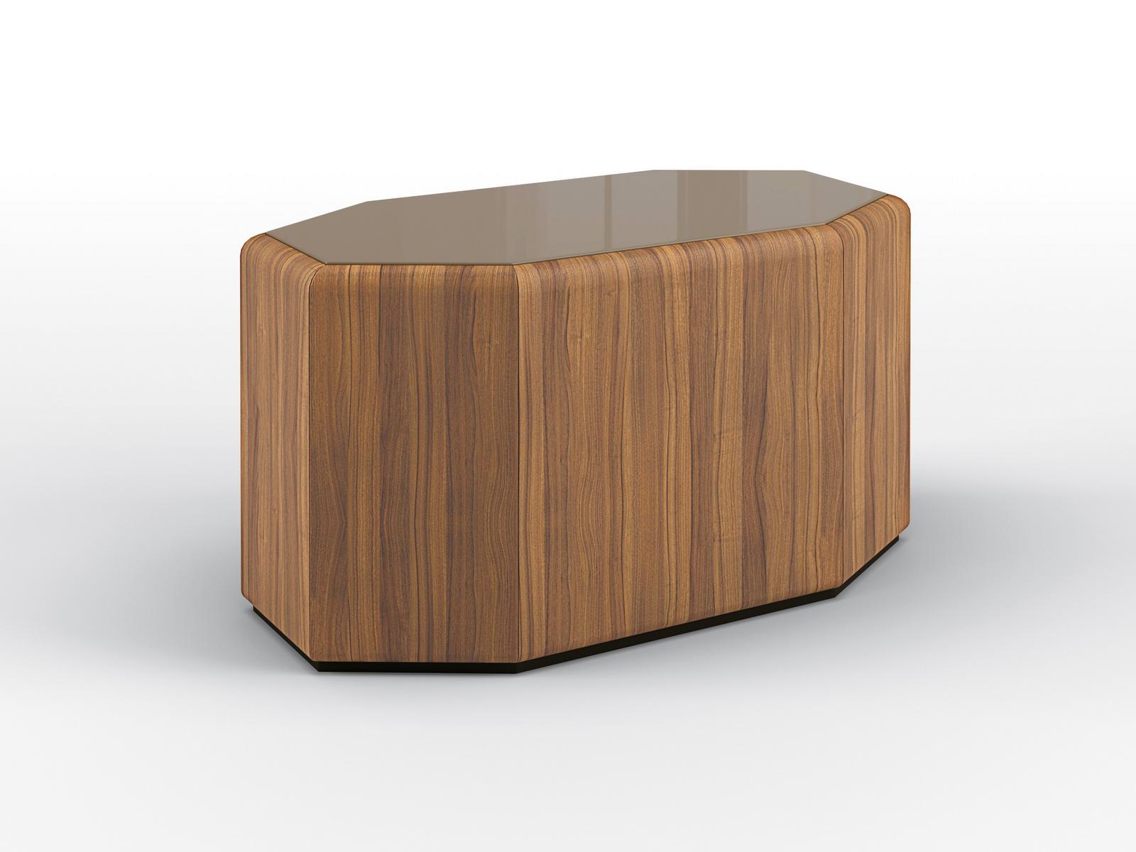 Octagonal walnut coffee table | Esedra by Bruno Zampa