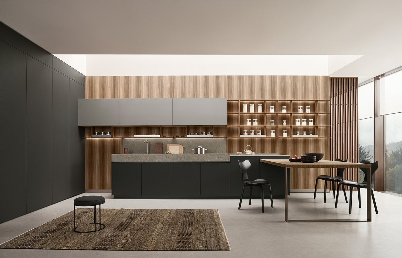 Lacquered kitchen with handles Ernestomeda Sign