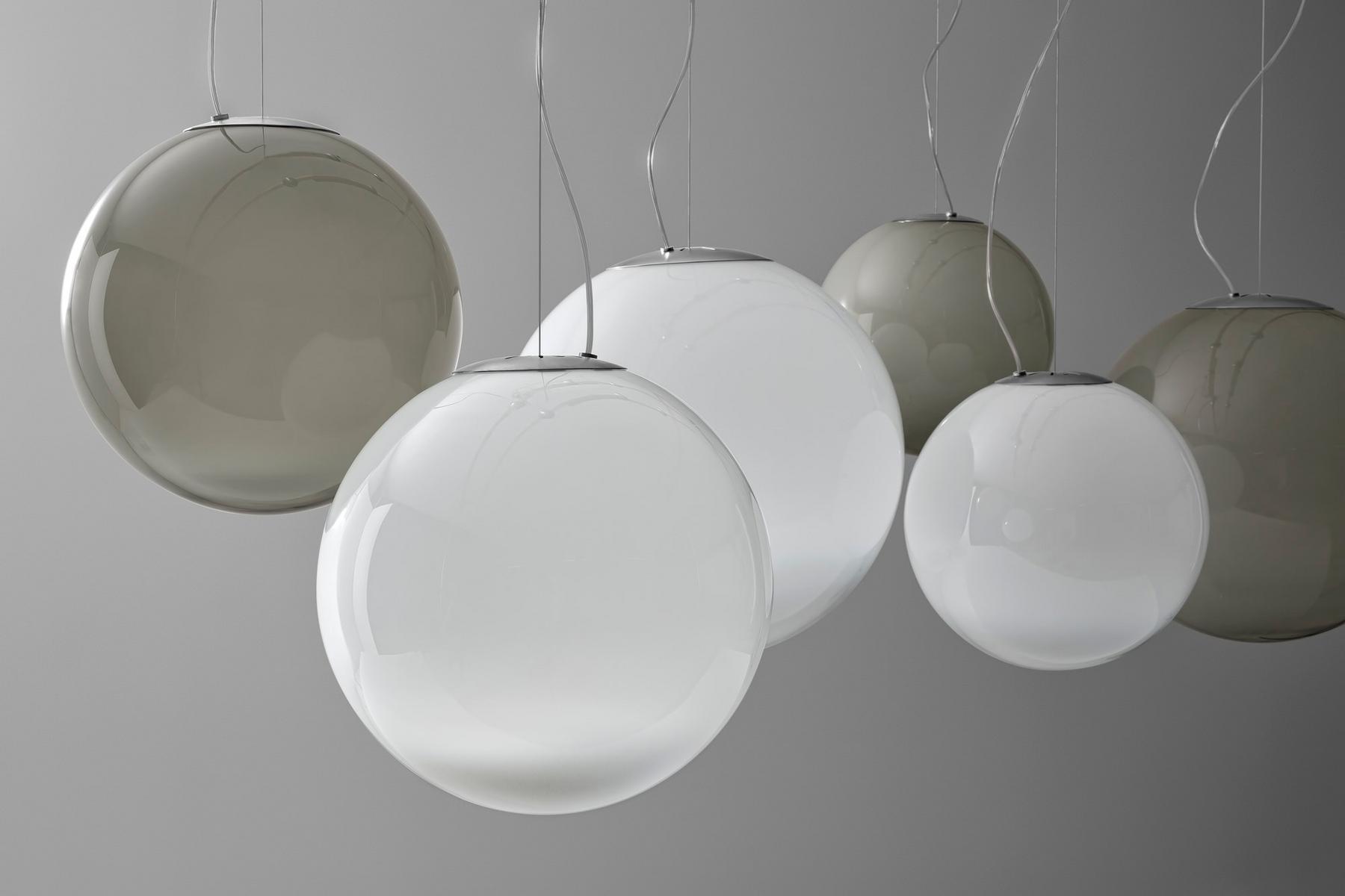 LED handmade blown glass pendant lamp | Smoke by Panzeri