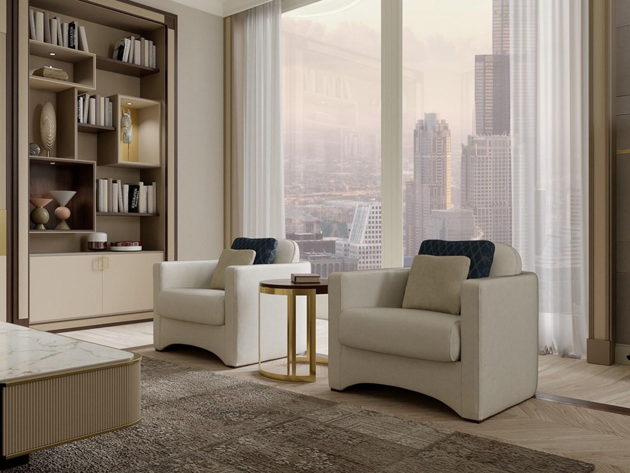 Leather armchair with armrests | Pr.702 by Stella del Mobile