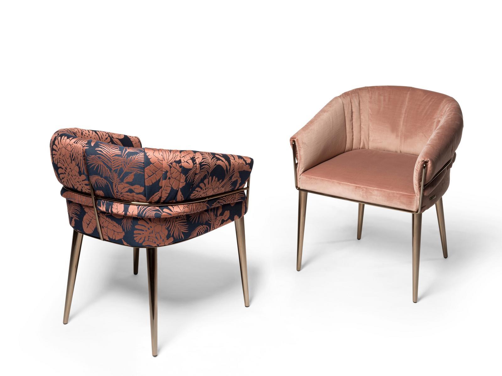 Upholstered fabric easy chair with armrests | Aminta by Visionnair