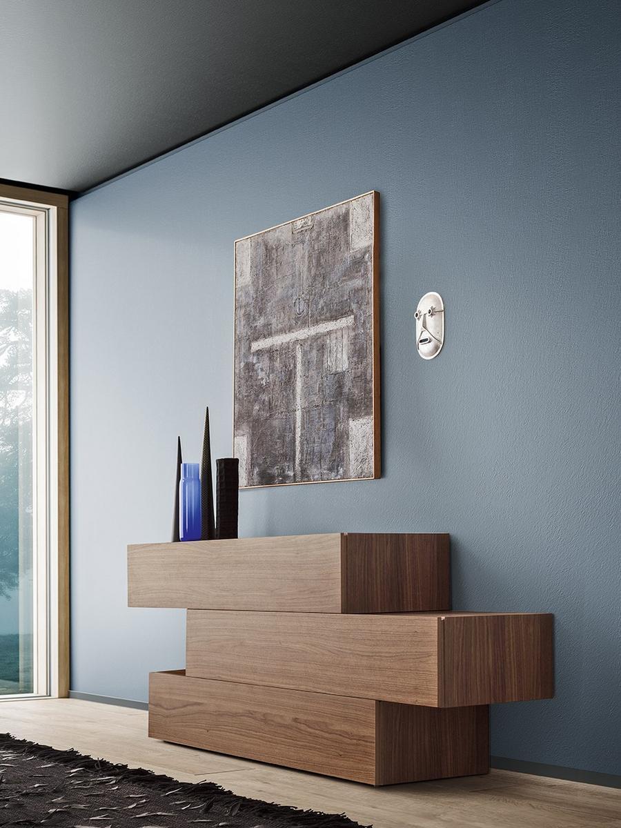 Wooden chest of drawers with integrated handles | People by Pianca