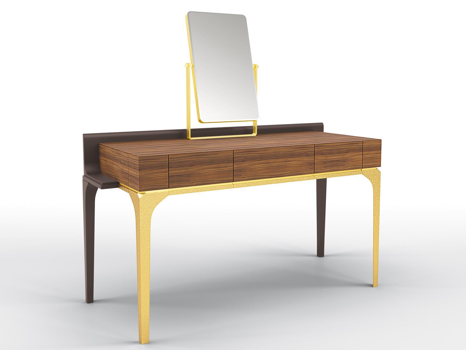 Walnut dressing table and metal legs | Mademoiselle by Bruno Zampa