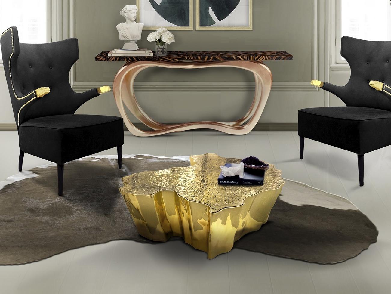 Low aluminium coffee table for living room | Eden by Boca Do Lobo