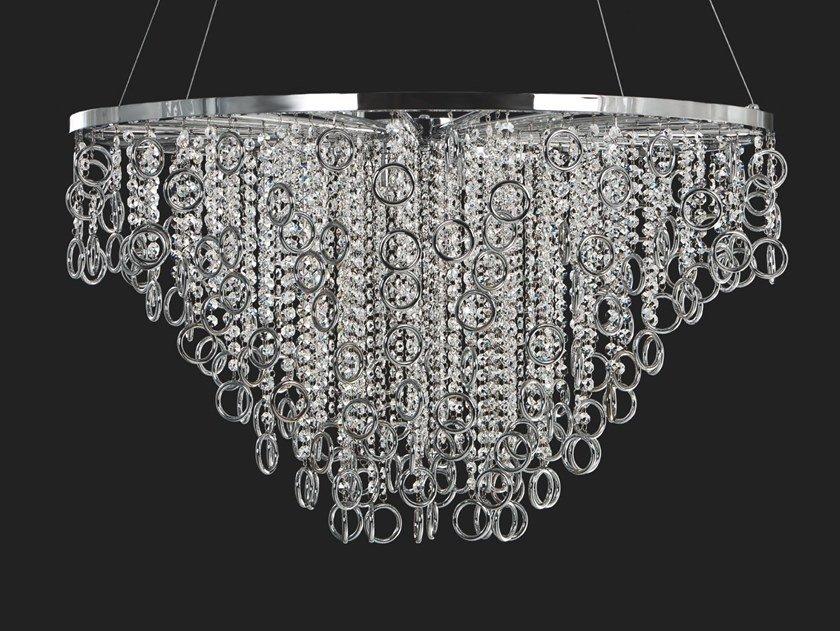 Metal pendant lamp with crystals | Lisa by Aiardini lighting