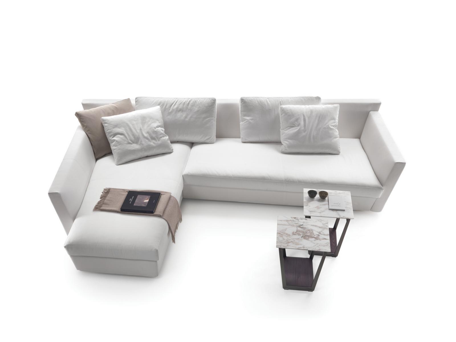 3 seater fabric sofa with chaise longue | Adagio by Flexform