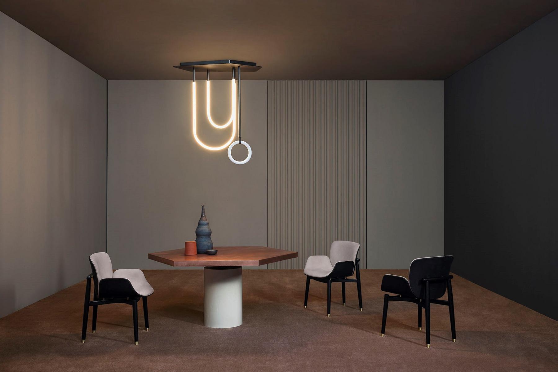 Upholstered nabuk chair with armrests | Jorgen by Baxter