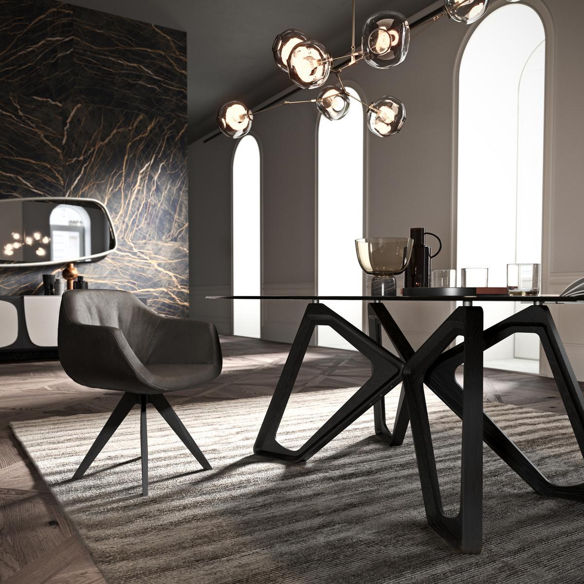 Upholstered chair with armrests | Delia by Ozzio Italia