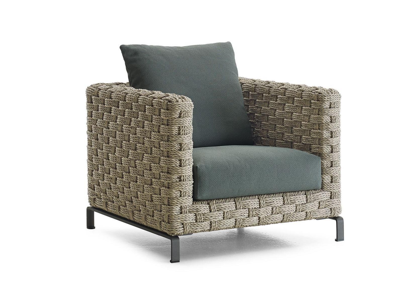 Textilene garden armchair with armrests | Ray Outdoor Natural by B&B Italia