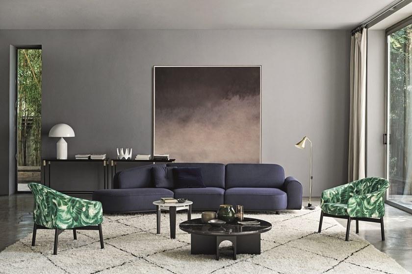 Leather easy chair with armrests | Gloria Low by Arflex