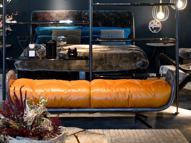 Upholstered leather bench | Ayton by Borzalino