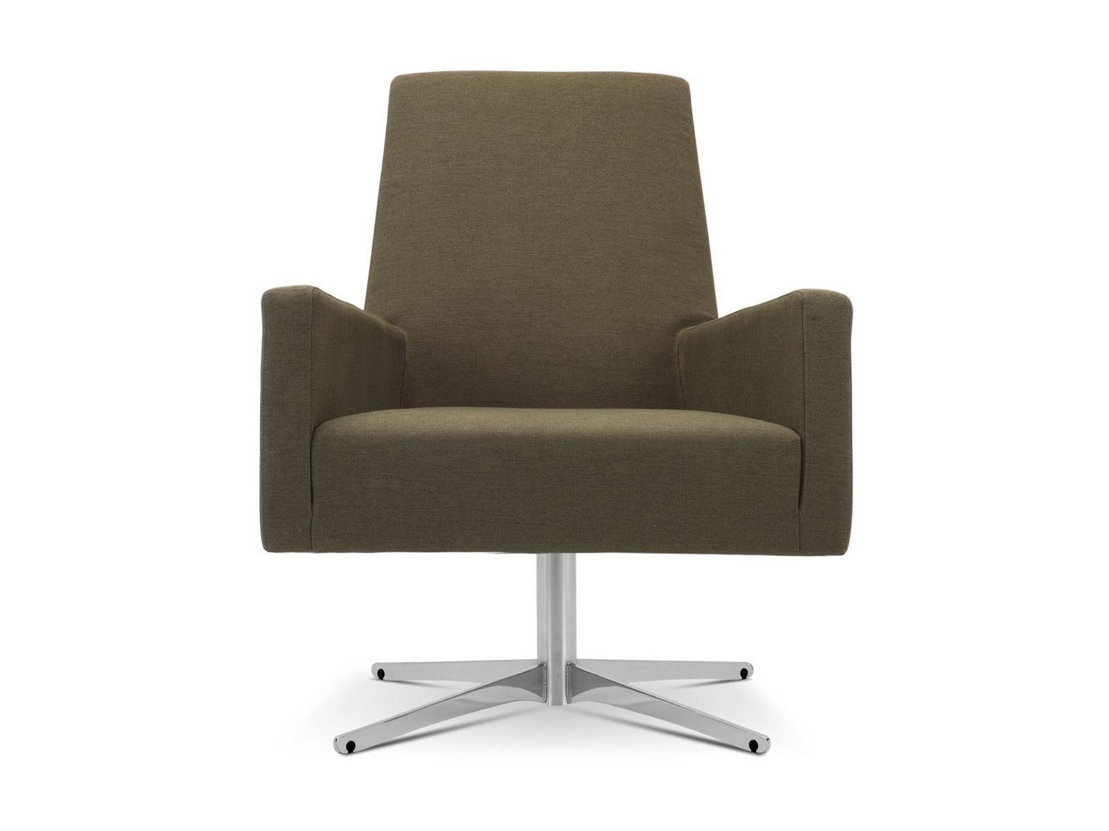 Upholstered fabric armchair with 4-spoke base | Boston Low by Domingo salotti