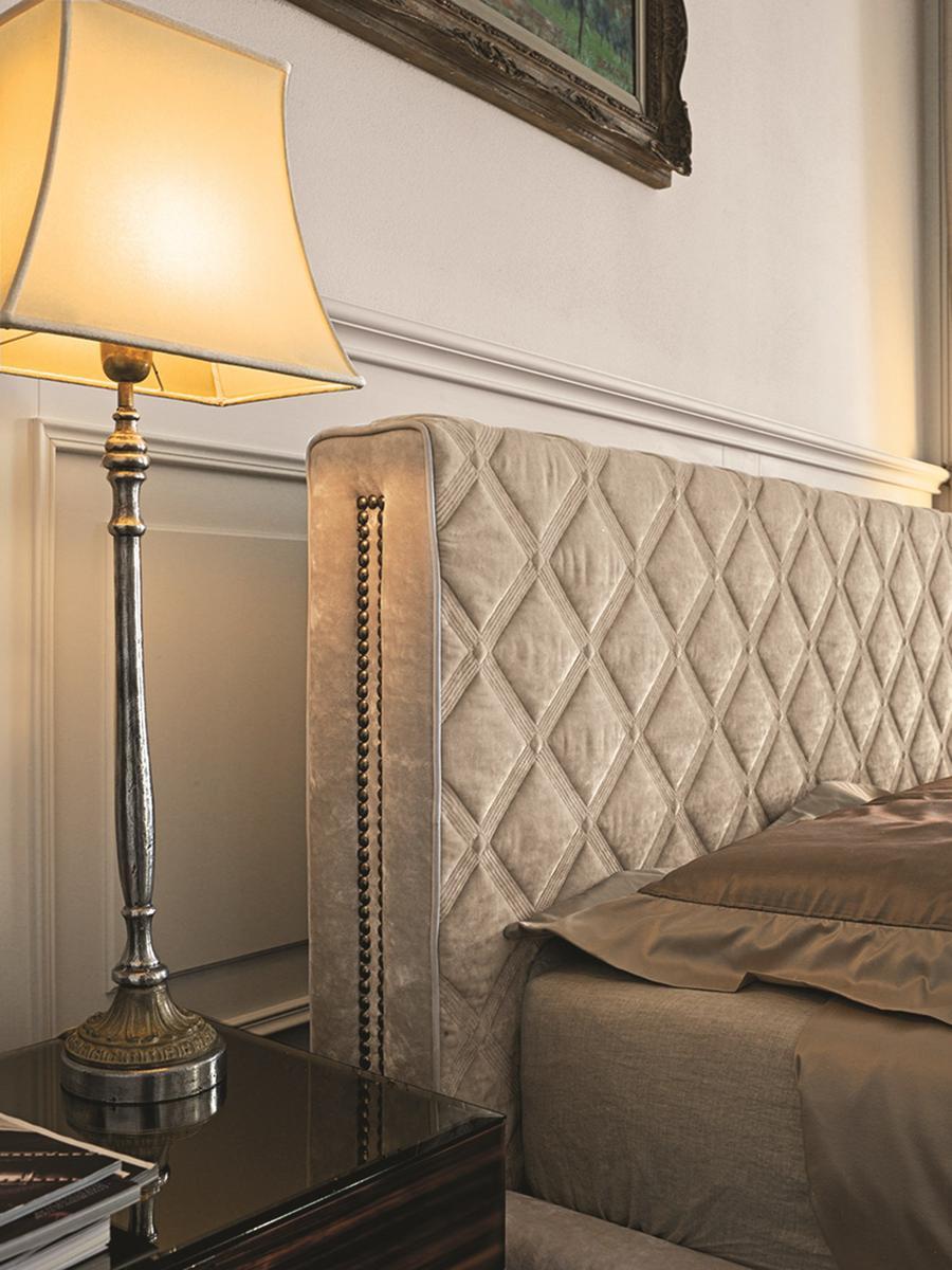 Nabuk bed with upholstered headboard | Helmut by Longhi