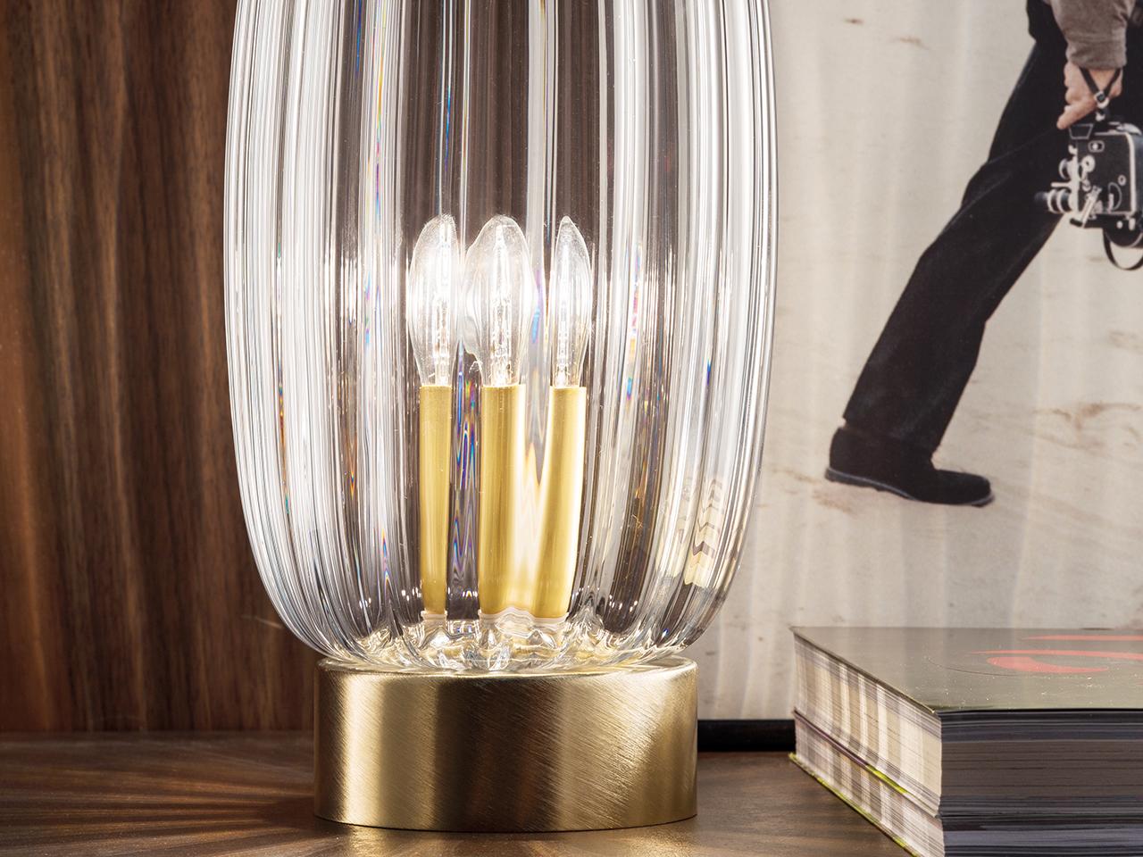 Handmade incandescent Murano glass table lamp | Glass Ve 1049 Tl1 G / Tl1 P by Masiero