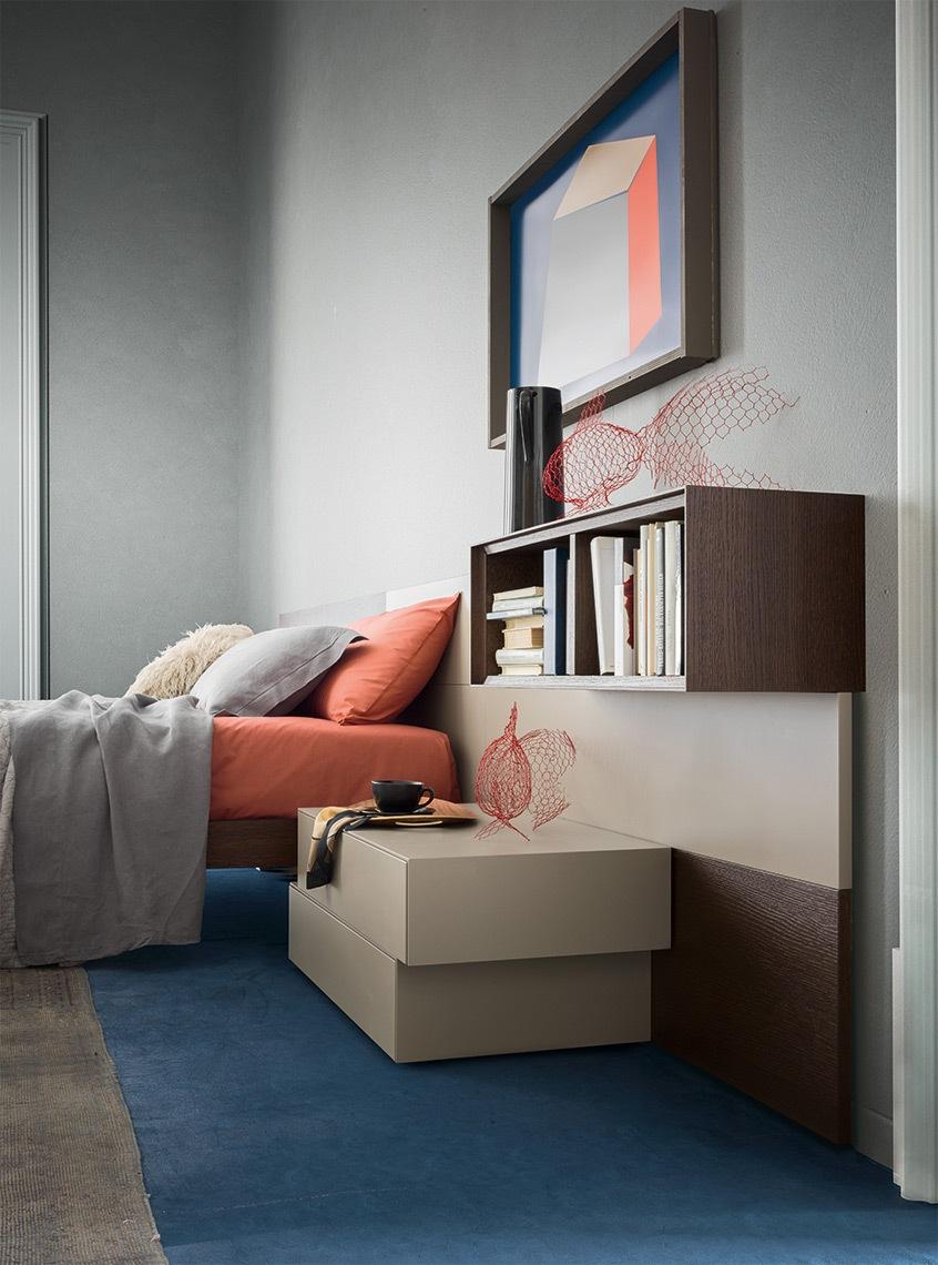 Velvet bed with upholstered headboard | Suite system by ALF Dafre