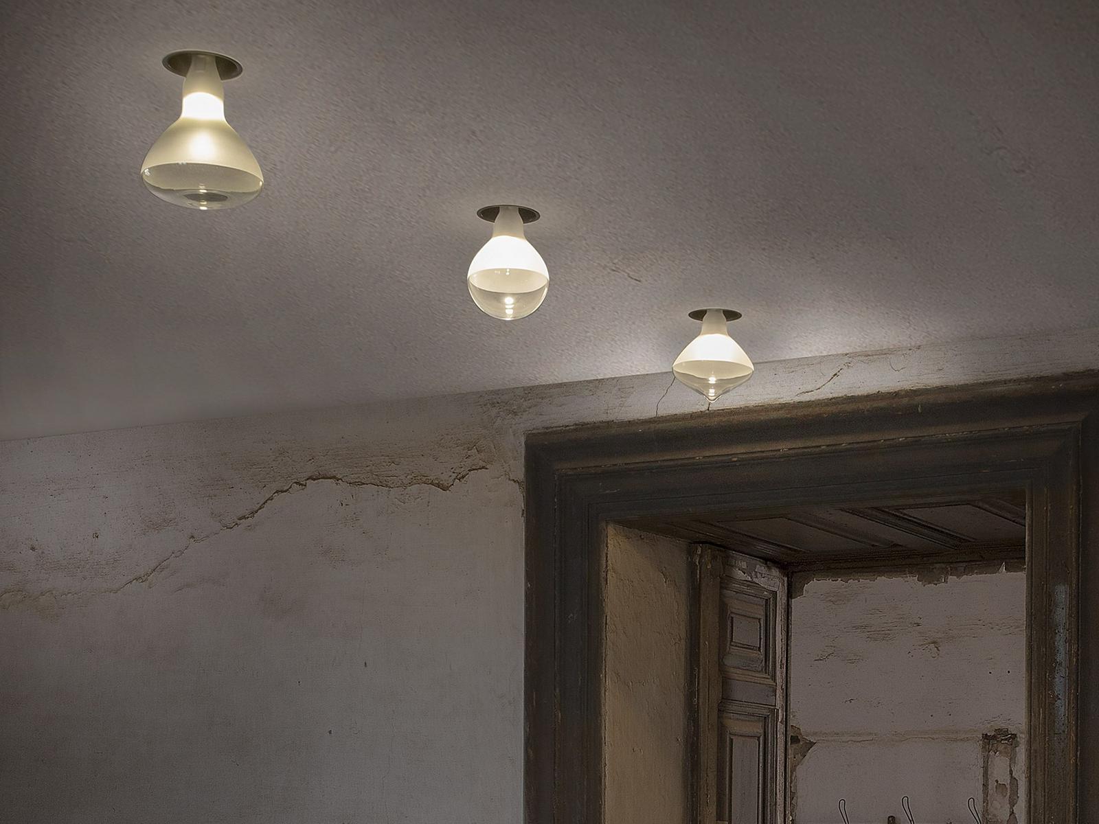 LED satin glass ceiling lamp | Makeup by Karman