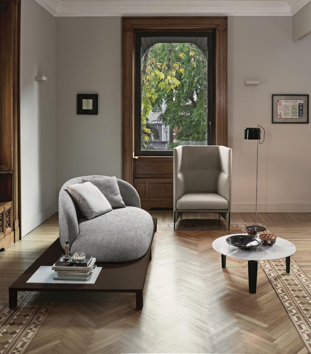 Fabric sofa | Bonsai - Wooden Base by Arflex