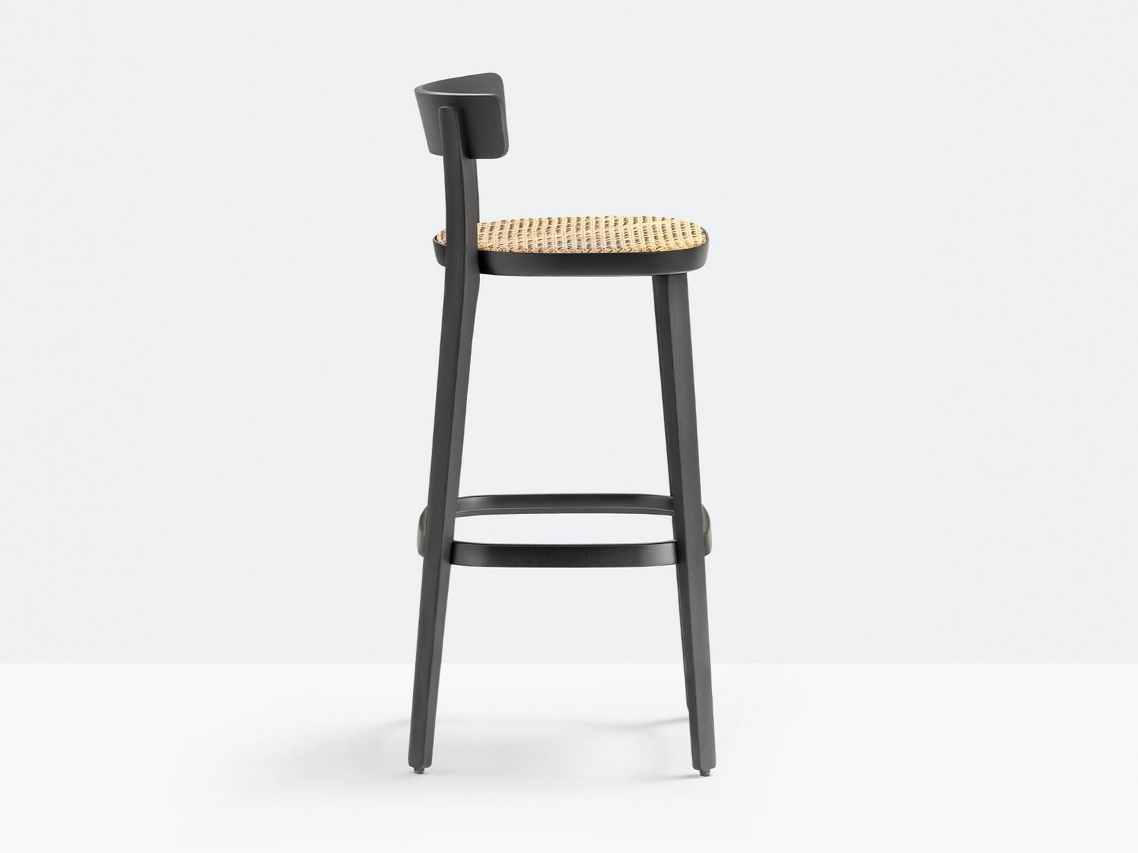 High ash stool with back | Folk 2927 by Pedrali